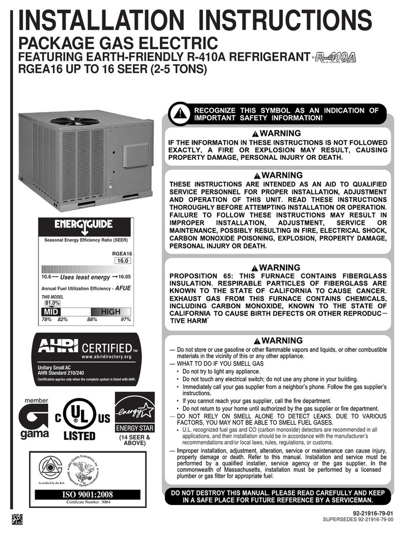 Rheem RGEA16 installation instructions