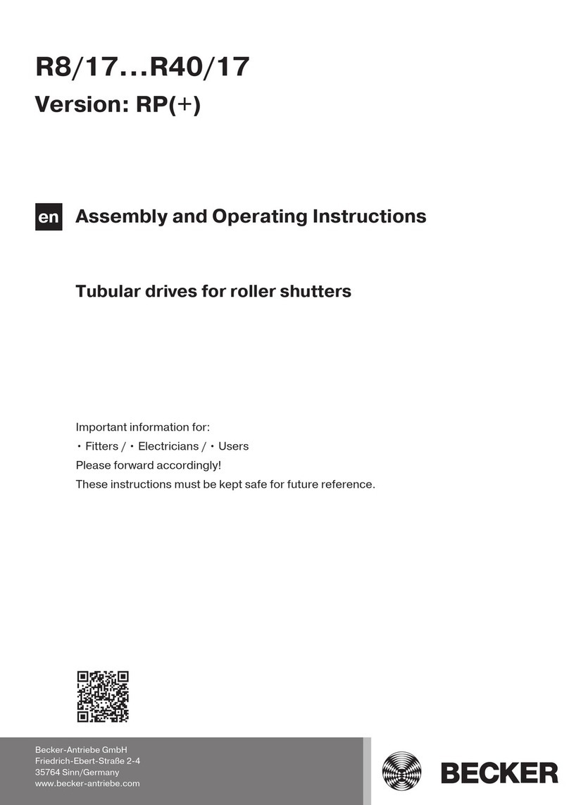 Becker R8/17RP+ Assembly and operating instructions Becker R8/17RP+ Assembly and operating instructions