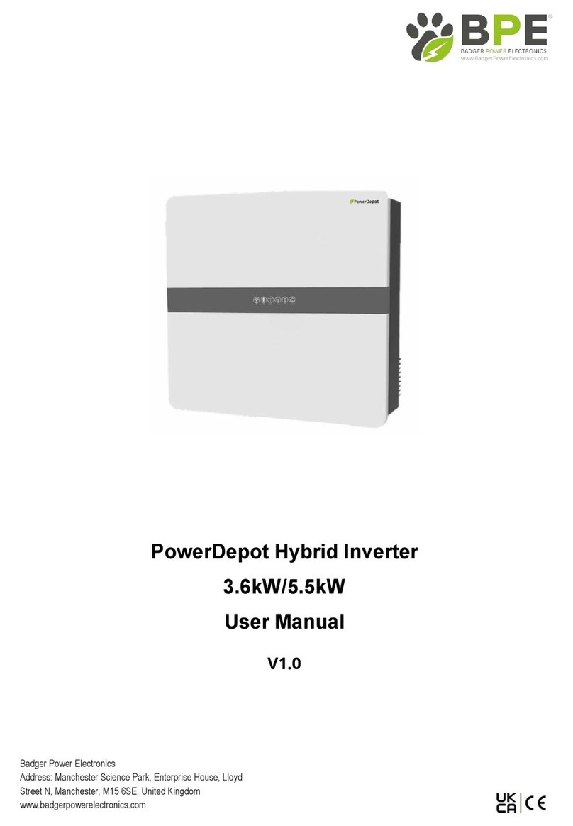Badger Power Electronics BPE-HI-SP-3.6K User manual