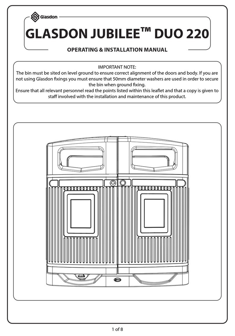 Glasdon JUBILEE DUO 220 Operating & installation manual