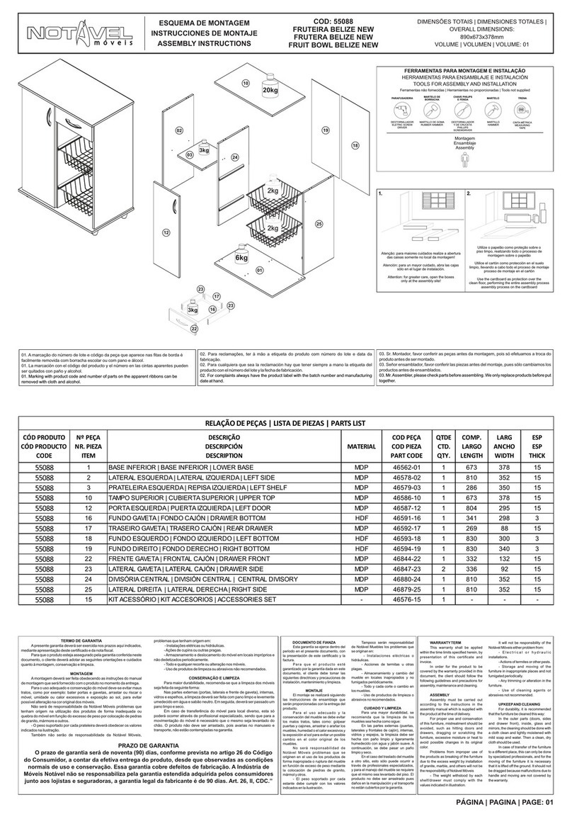 Notável Móveis BELIZE NEW 55088 Assembly instructions