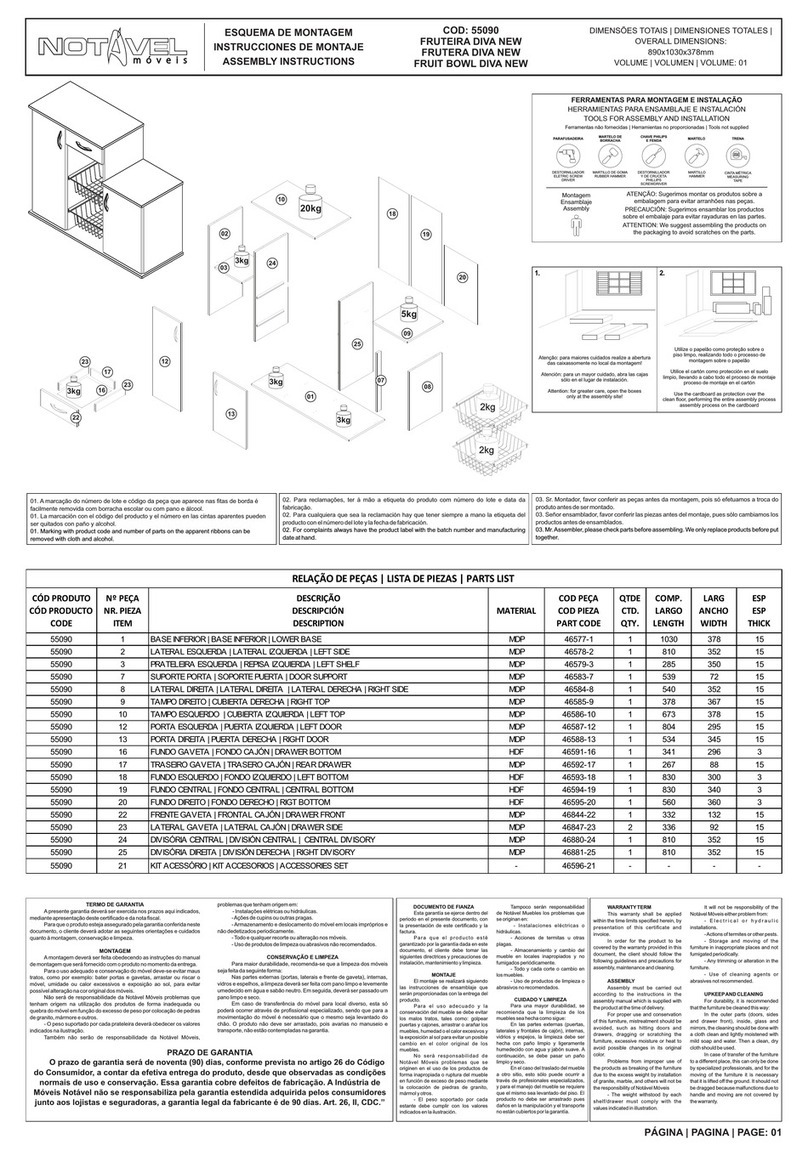 Notável Móveis DIVA NEW 55090 Assembly instructions