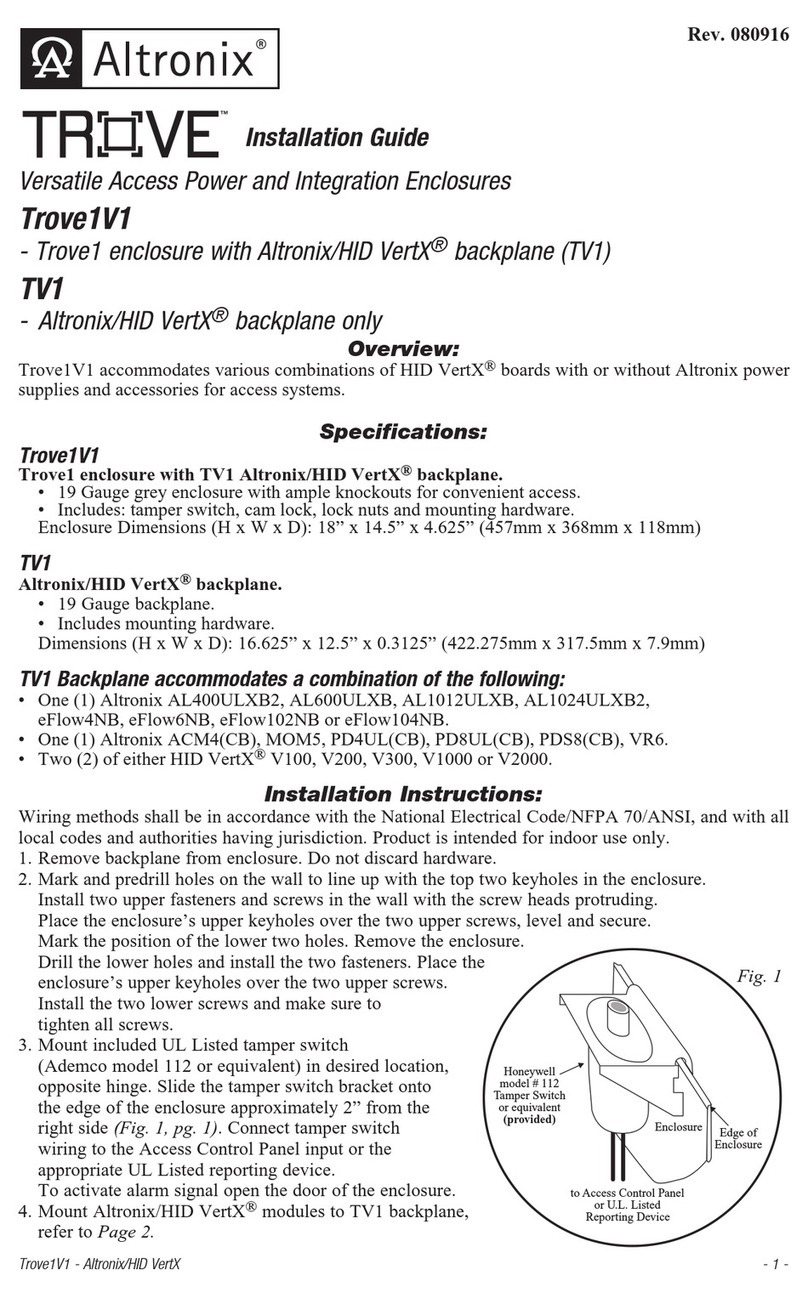 Altronix Trove1V1 User manual Altronix Trove1V1 User manual