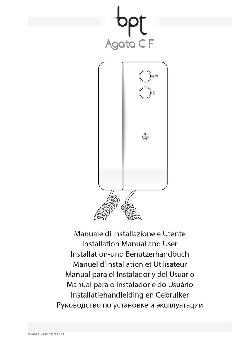 Bpt Agata C F Installation manual and user's guide