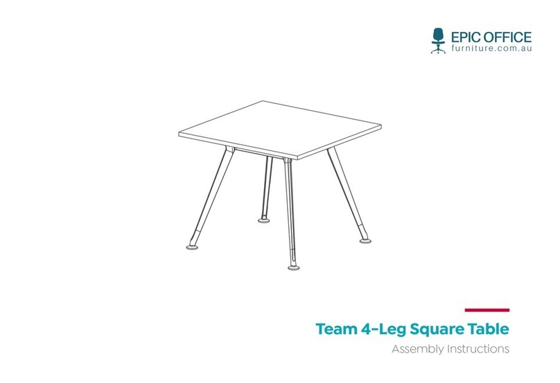 Epic Office Furniture Team 4-Leg Square Table User manual