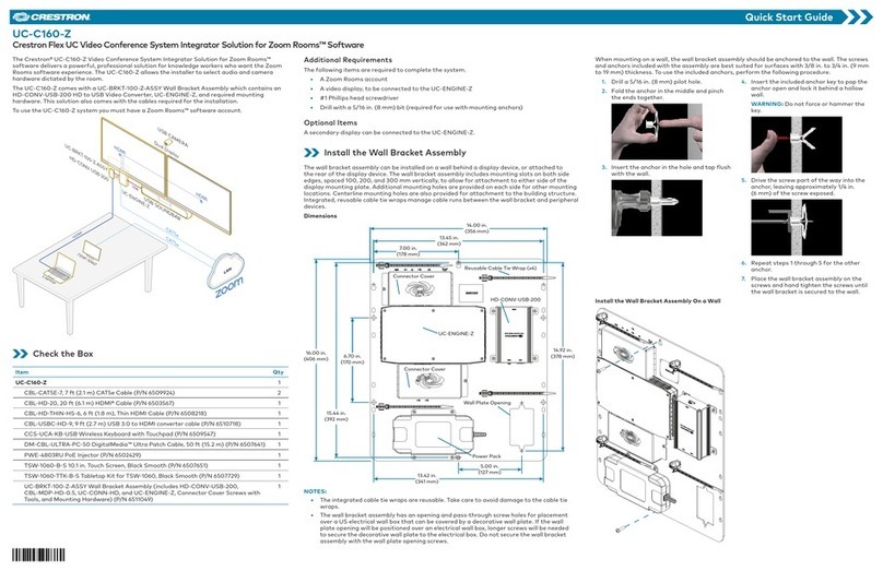 Crestron UC-C160-Z User manual Crestron UC-C160-Z User manual