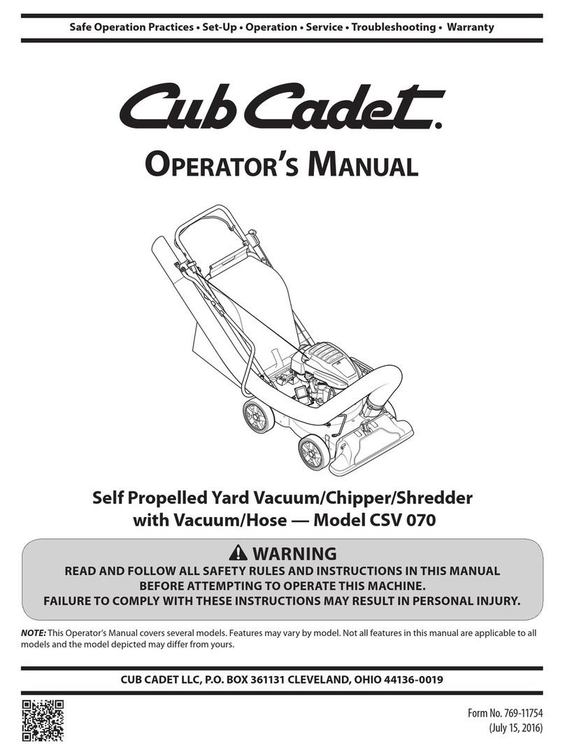 Cub Cadet CSV 070 Operator's manual