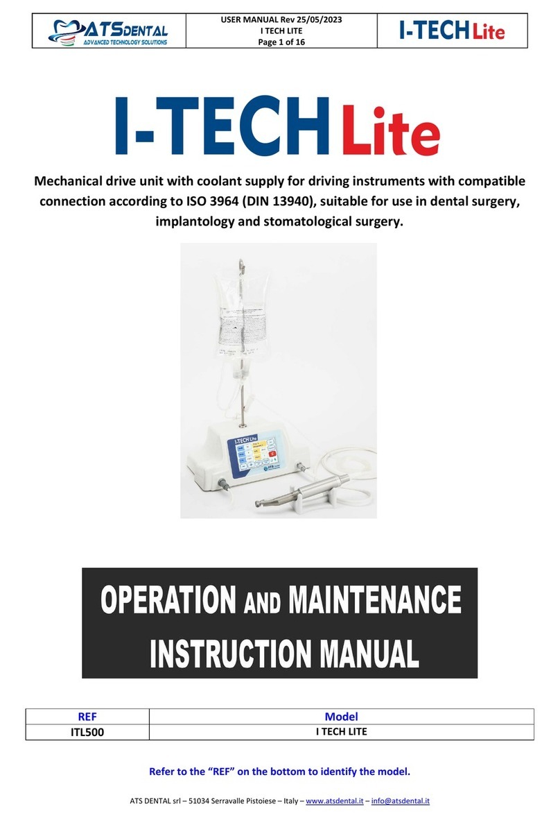 ATS Dental I TECH LITE Operation and maintenance instruction manual ATS Dental I TECH LITE Operation and maintenance instruction manual