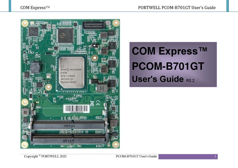 Portwell COM Express PCOM-B701GT User manual