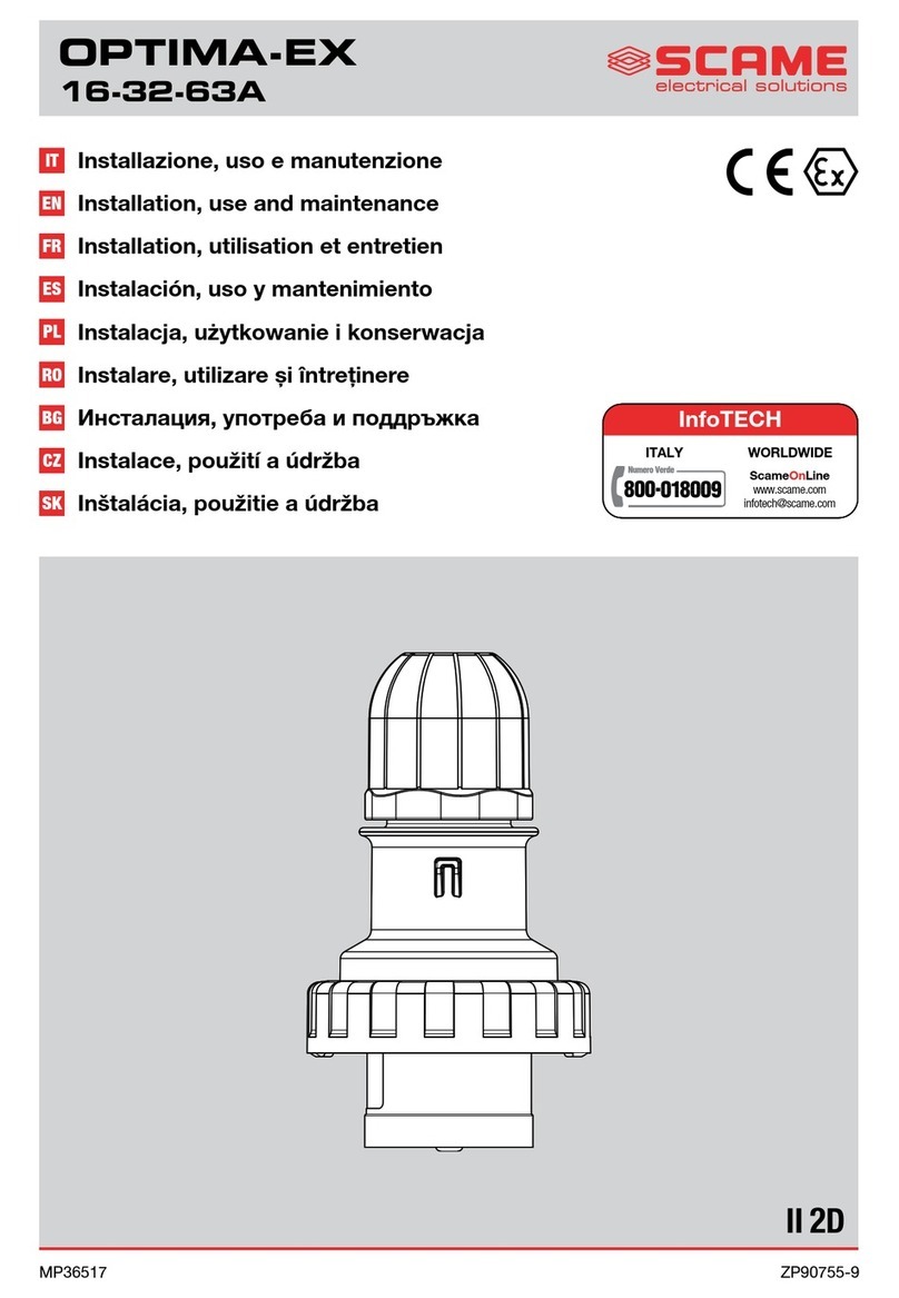 Scame electrical solutions OPTIMA-EX 16A installation manual