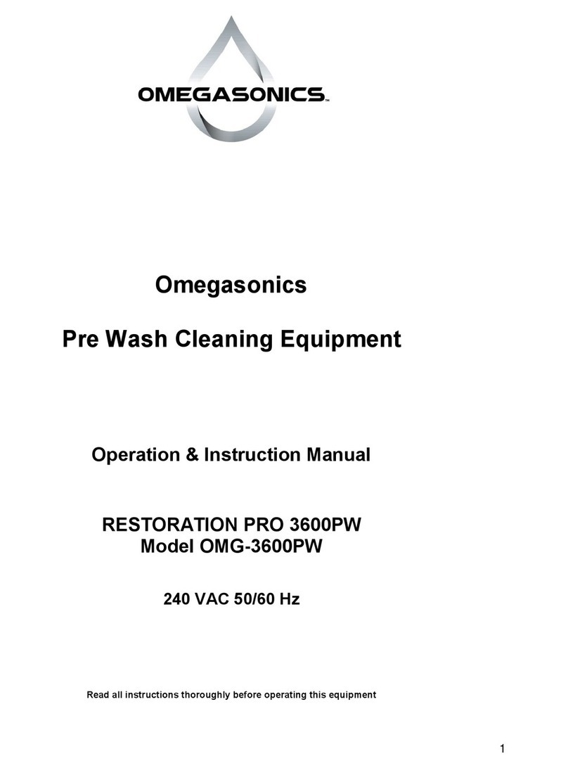Omegasonics RESTORATION PRO 3600PW Operation & instruction manual Omegasonics RESTORATION PRO 3600PW Operation & instruction manual