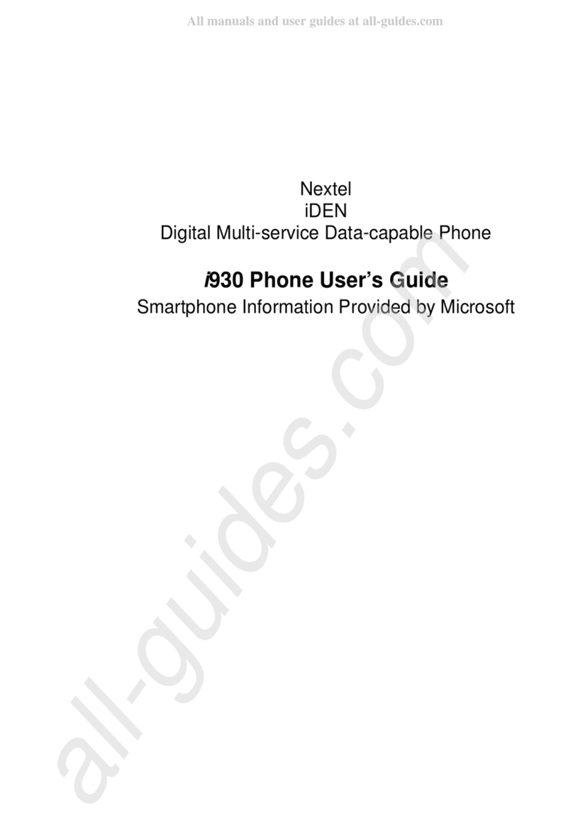 Nextel iDEN i930 User manual Nextel iDEN i930 User manual