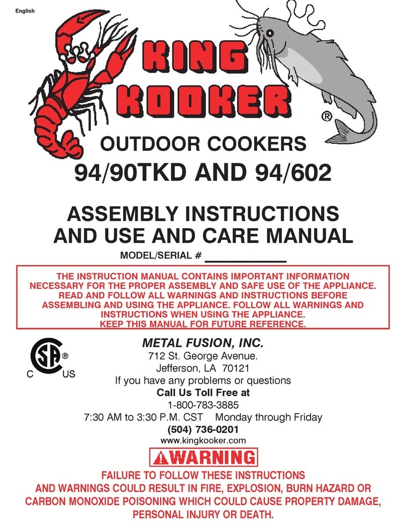 King Kooker 94/90TKD Assembly instructions and use and care manual