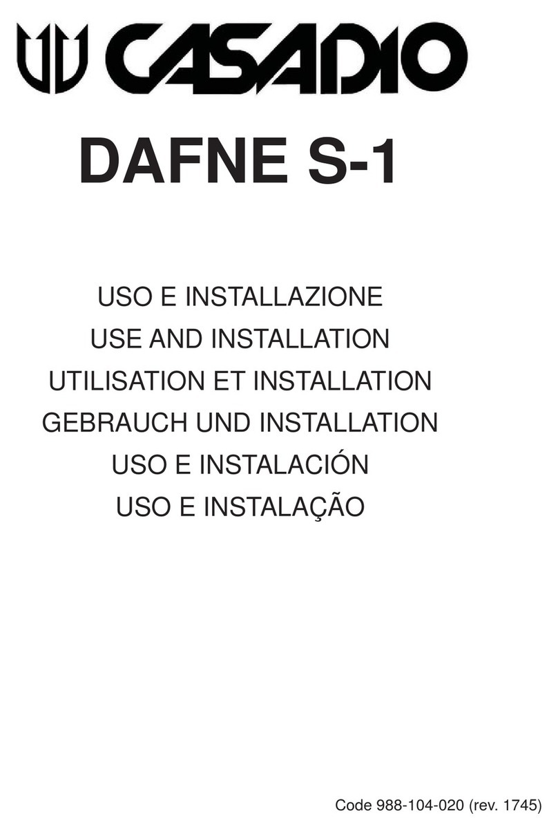 Casadio DAFNE S-1 Use and installation