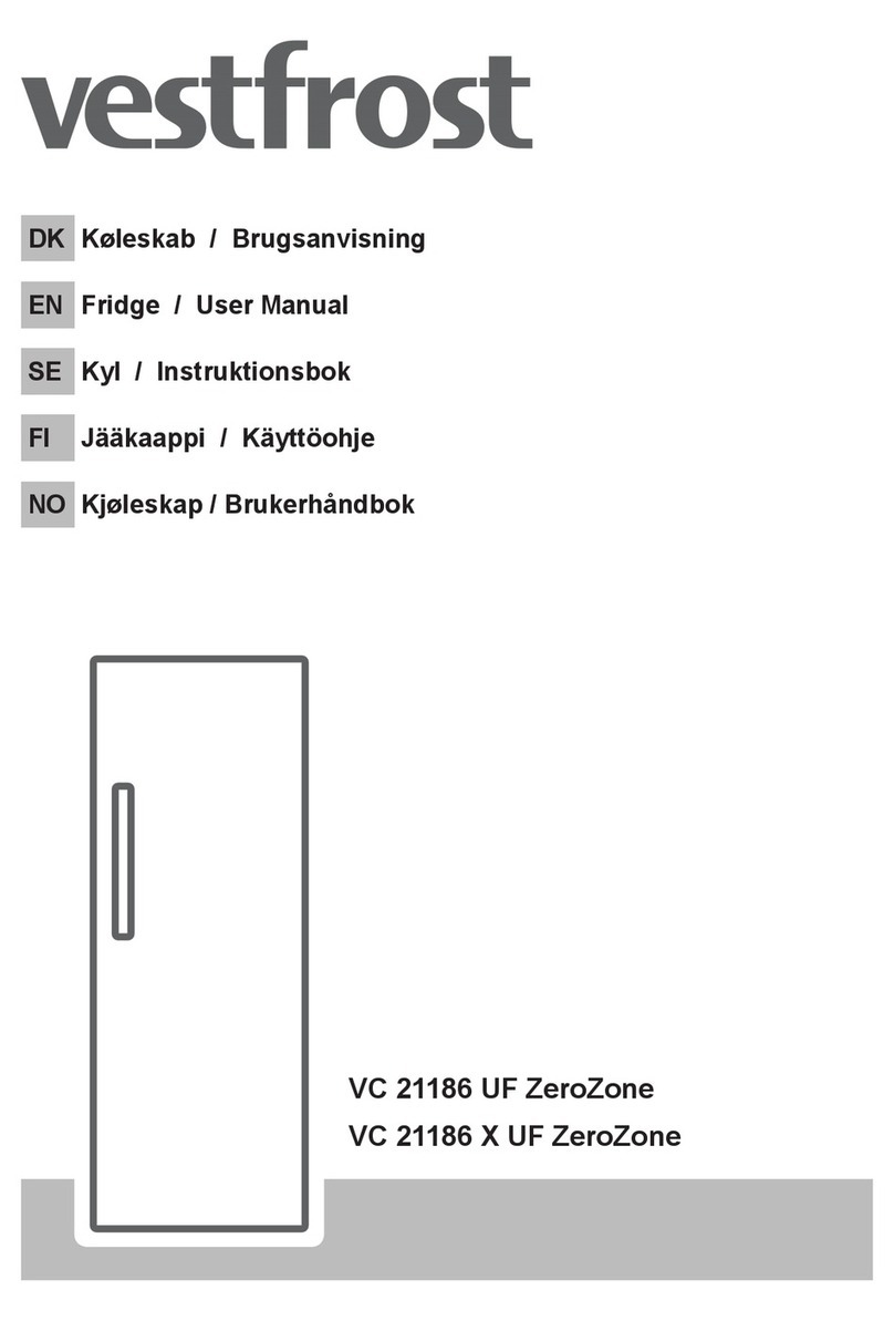 Vestfrost VC 21186 UF ZeroZone user manual