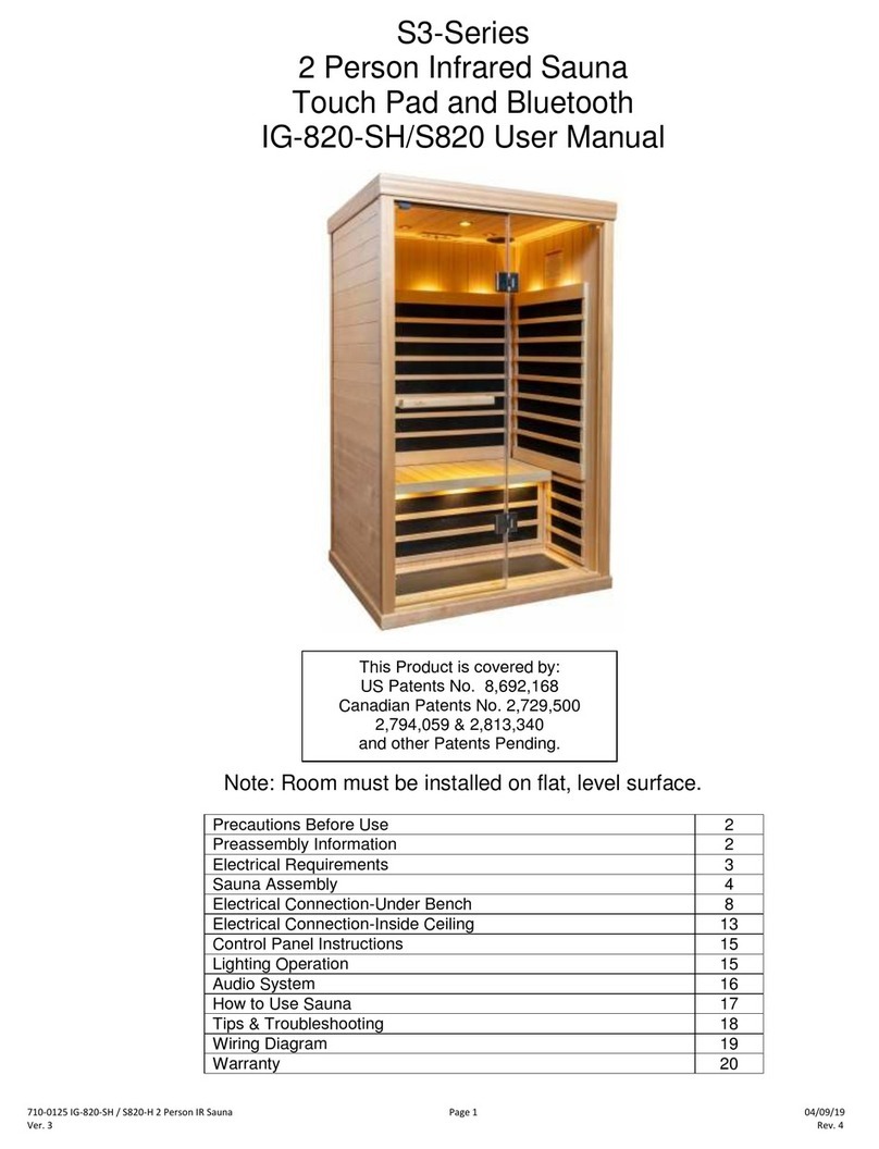 Saunatec IG-820-SH/S820 User manual Saunatec IG-820-SH/S820 User manual