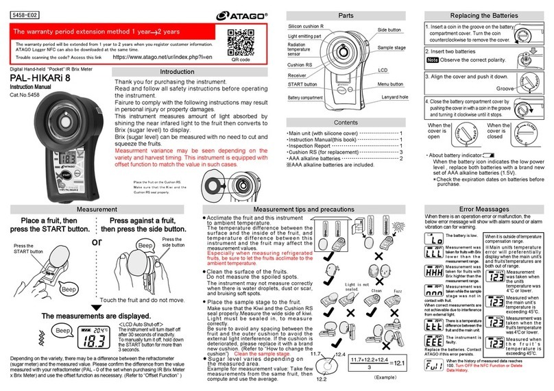 ATAGO PAL-HIKARi 8 User manual