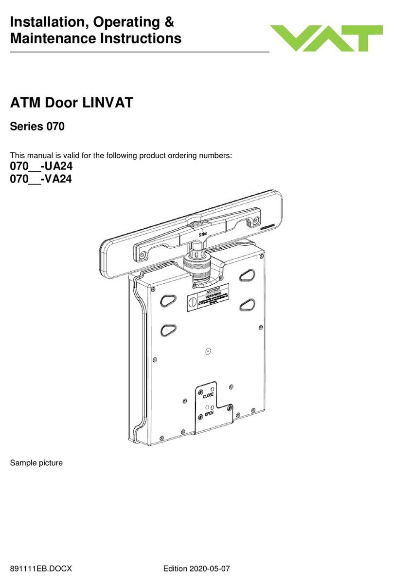 VAT LINVAT 070 Series Installation, operating,  & maintenance instructions