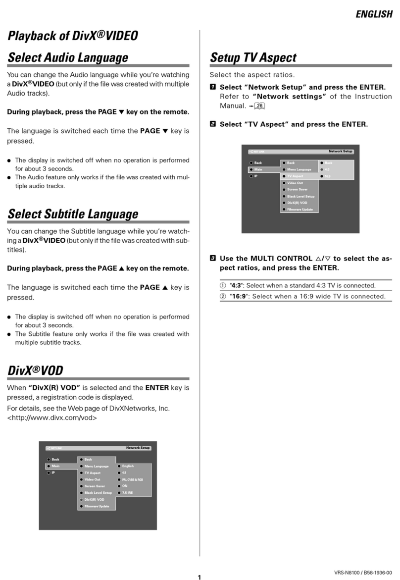 Yamaha DivX VRS-N8100 User manual