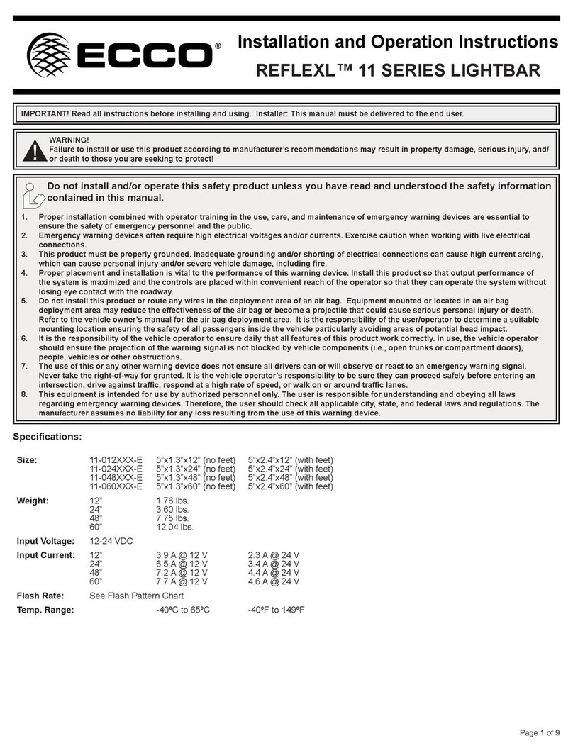 Ecco REFLEXL 11-012-E Series Installation & operation instructions Ecco REFLEXL 11-012-E Series Installation & operation instructions