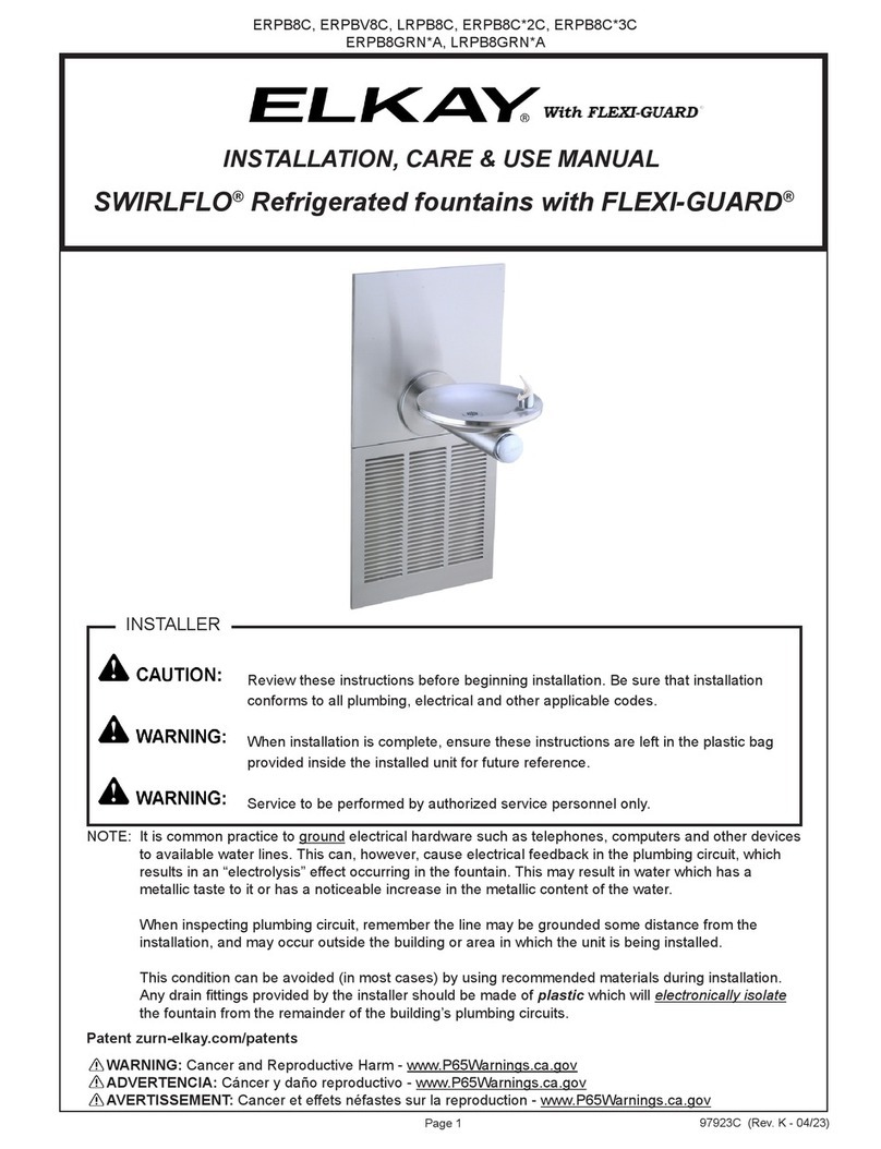 Elkay ERPB8C 3C Series Installation, care & use manual