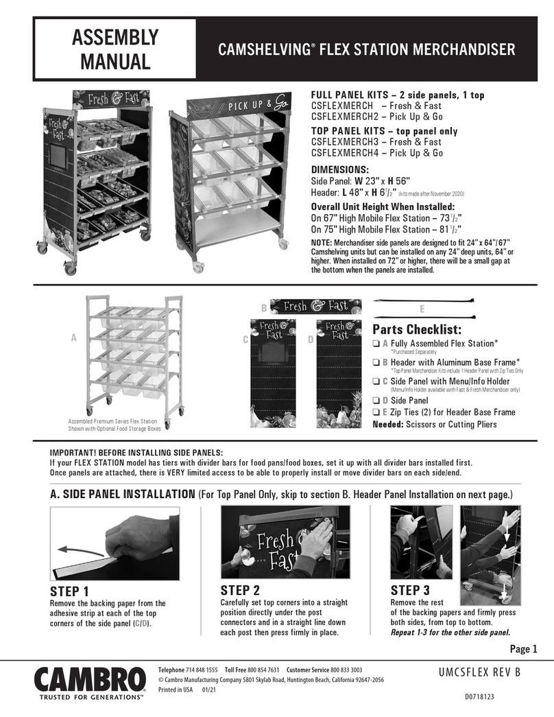 Cambro CAMSHELVING CSFLEXMERCH2 Assembly manual