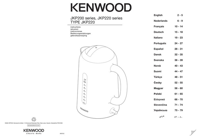 Kenwood JKP220 series instructions