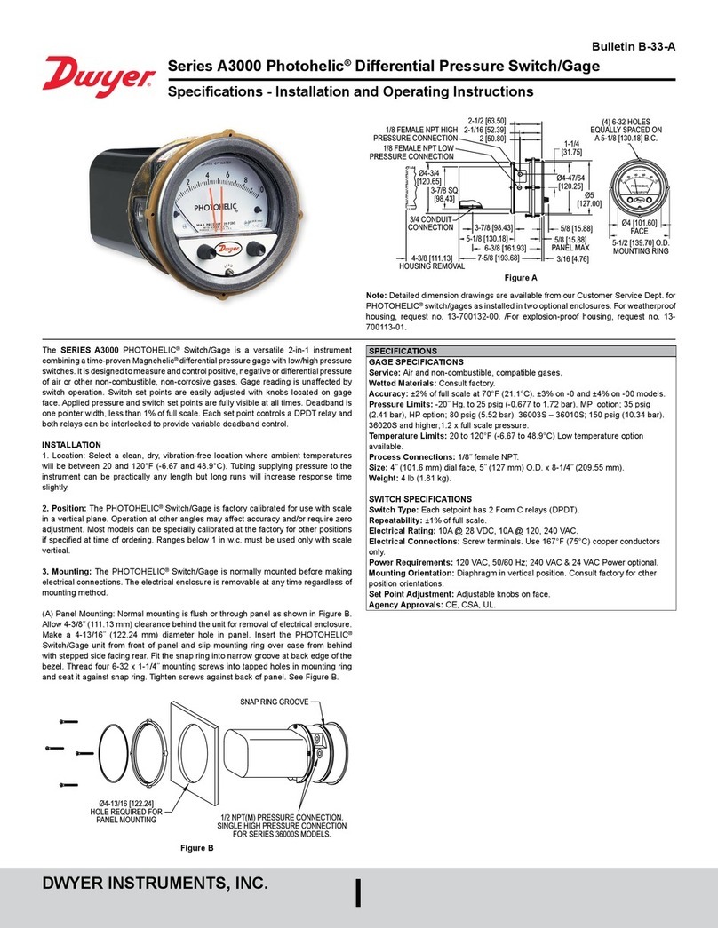 Dwyer Instruments A3202 Installation and operating instructions
