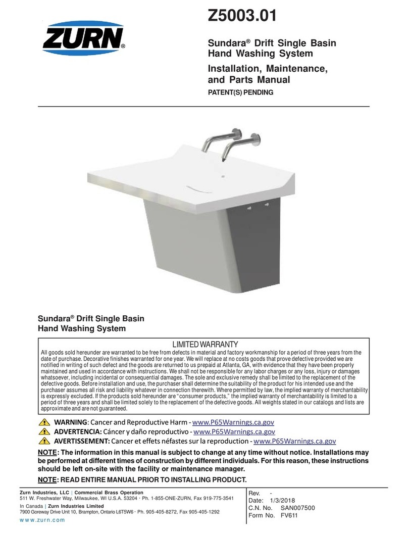 ZURN Sundara Z5003.01 User manual