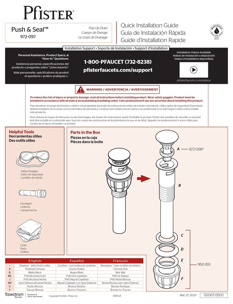 Spectrum Brands Pfister Push & Seal 972-097 Quick installation guide