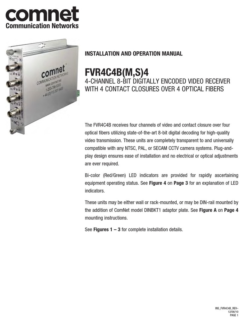 Comnet FVR4C4BM4 Installation and operation manual
