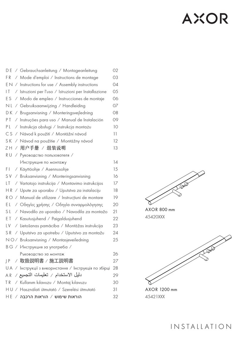 Hans Grohe AXOR 800 mm 45420 Series Instructions for use