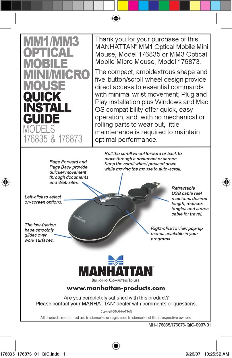 Manhattan MM3 Optical Mobile Micro Mouse User manual Manhattan MM3 Optical Mobile Micro Mouse User manual