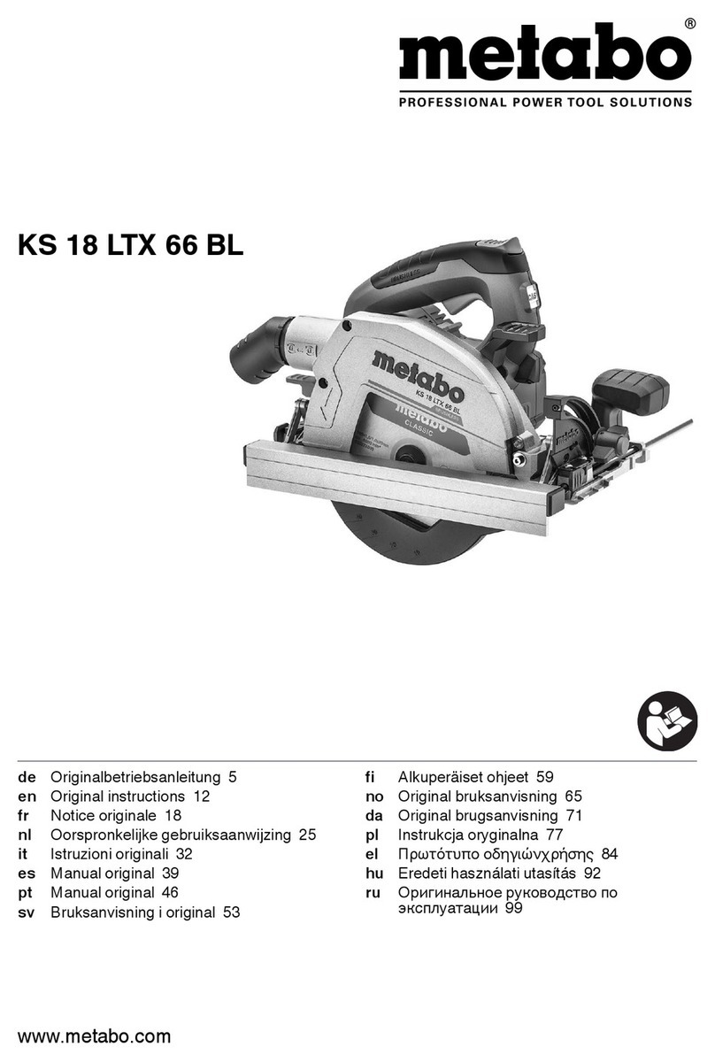 Metabo KT 18 LTX 66 BL User manual