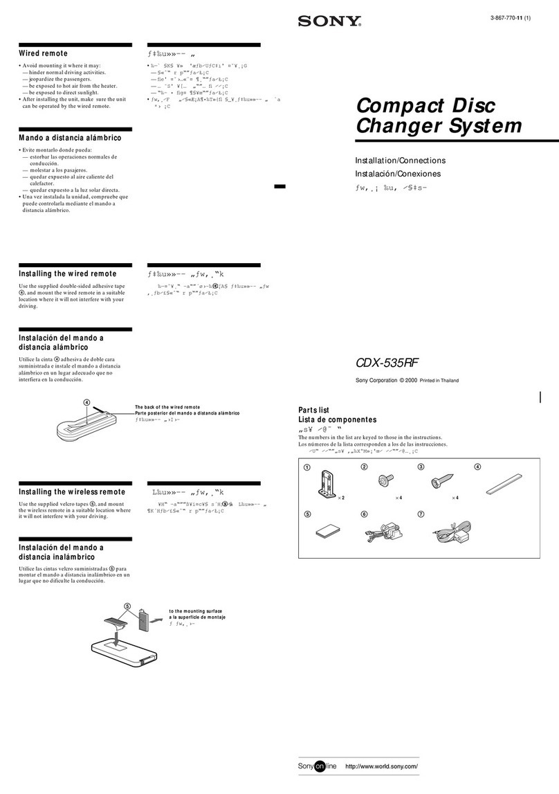 Sony CDX-535RF Installation/connections