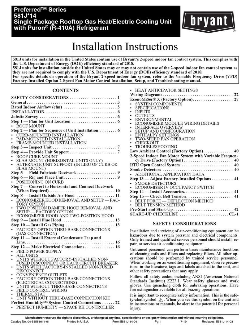 Bryant Preferred 581J 14 Series User manual