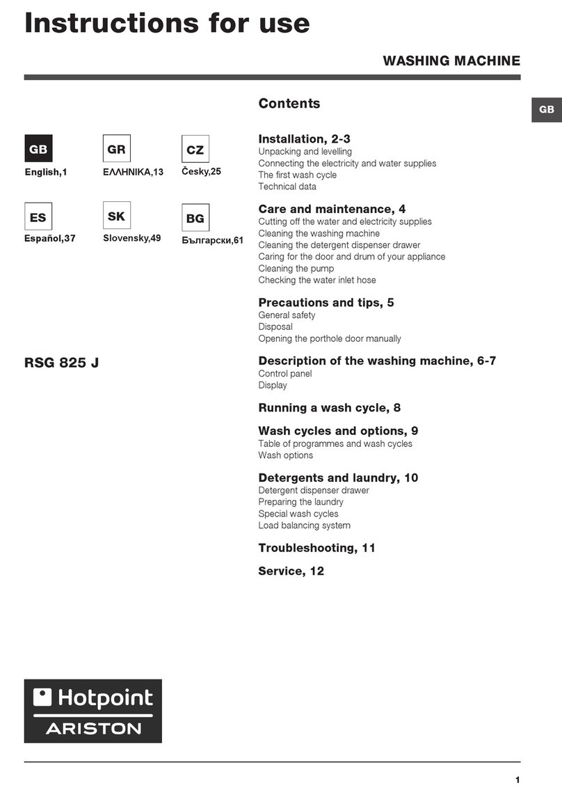 Hotpoint Ariston RSG 825 J User manual