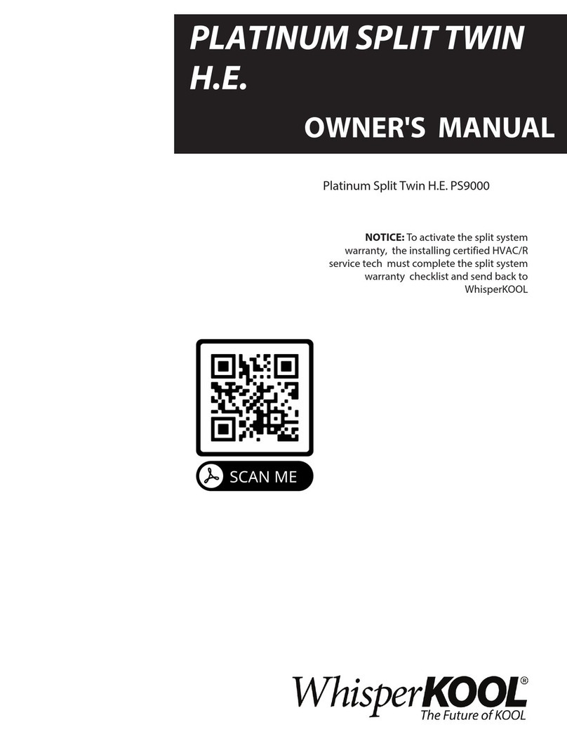 WHISPER KOOL Platinum Split Twin H.E. PS9000 User manual