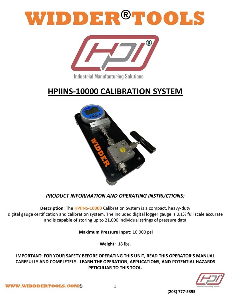 WIDDER TOOLS HPIINS-10000 Product information and operating instructions