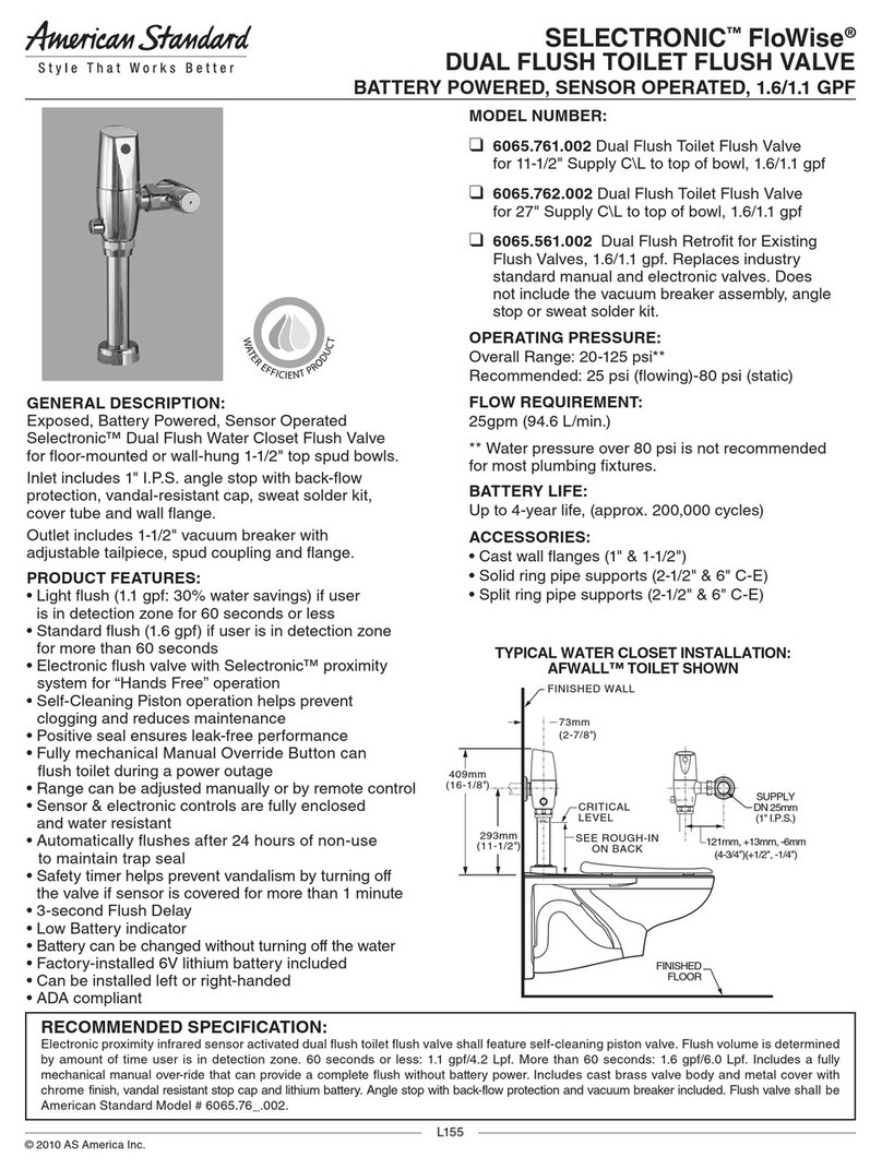 American Standard SELECTRONIC FloWise User manual