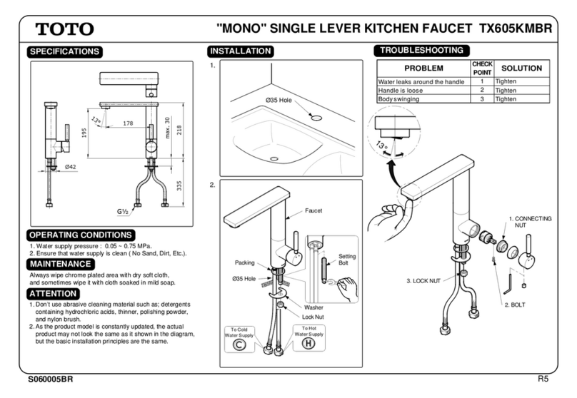 Toto MONO TX605KMBR User manual