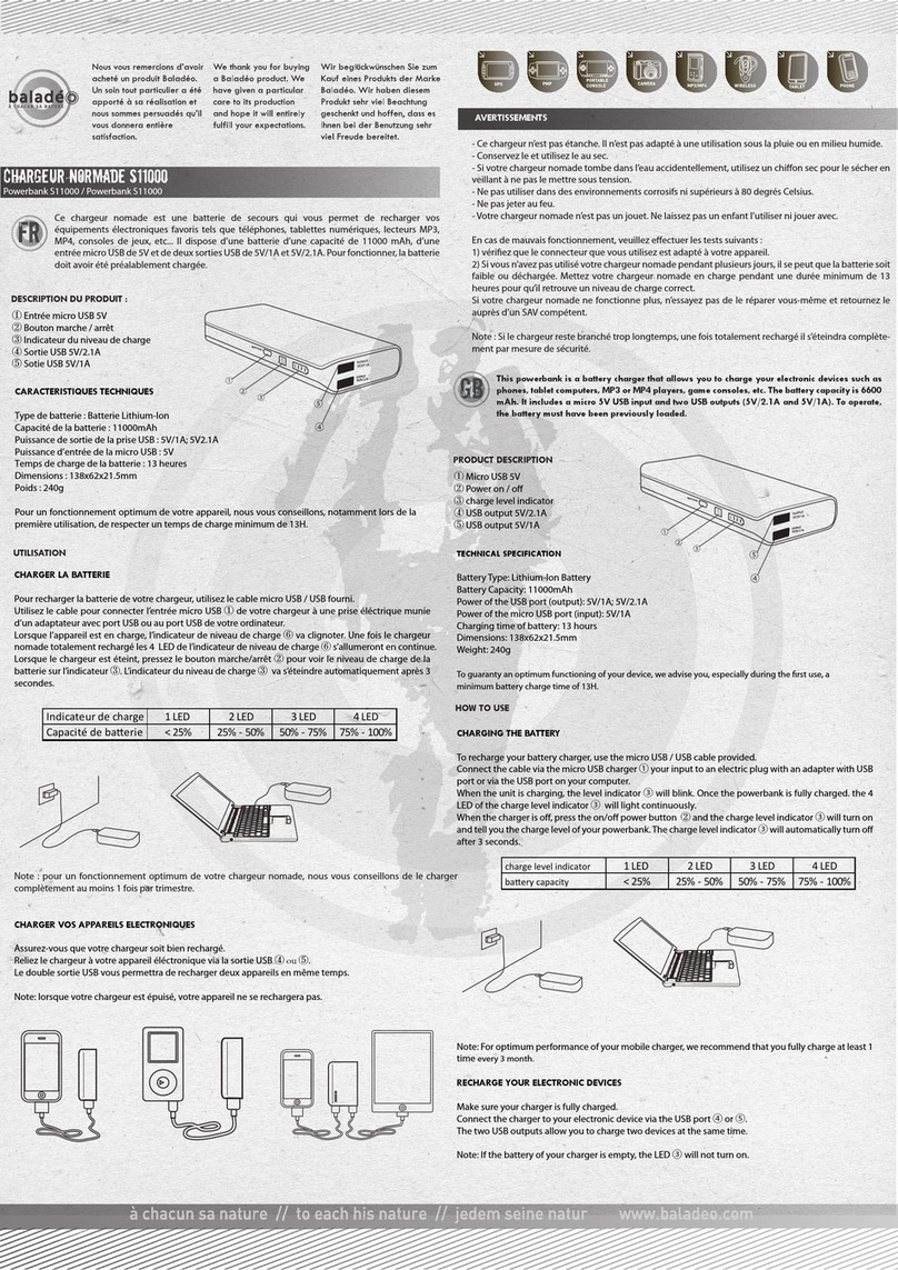 baladeo S11000 quick start guide