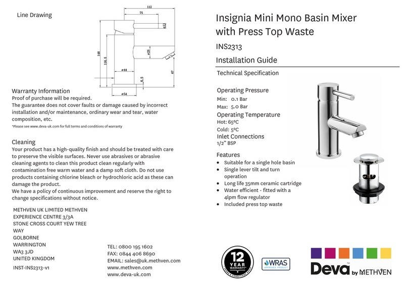 METHVEN Deva Insignia Mini INS2313 User manual