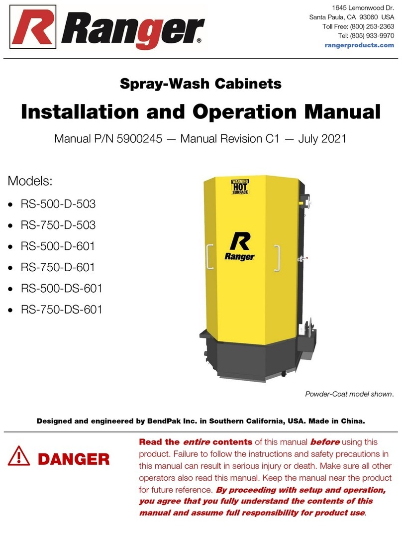 Bend-Pak Ranger RS-500-D-503 Installation and operation manual