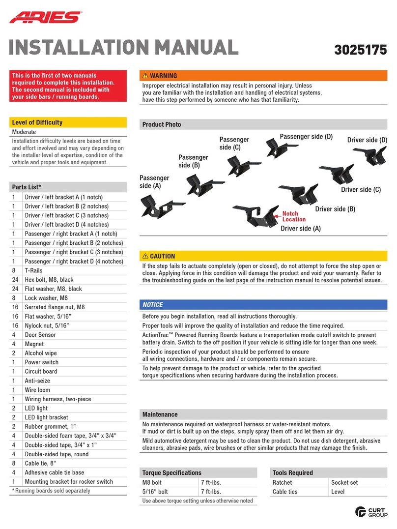 Curt Group Aries 3025175 installation manual