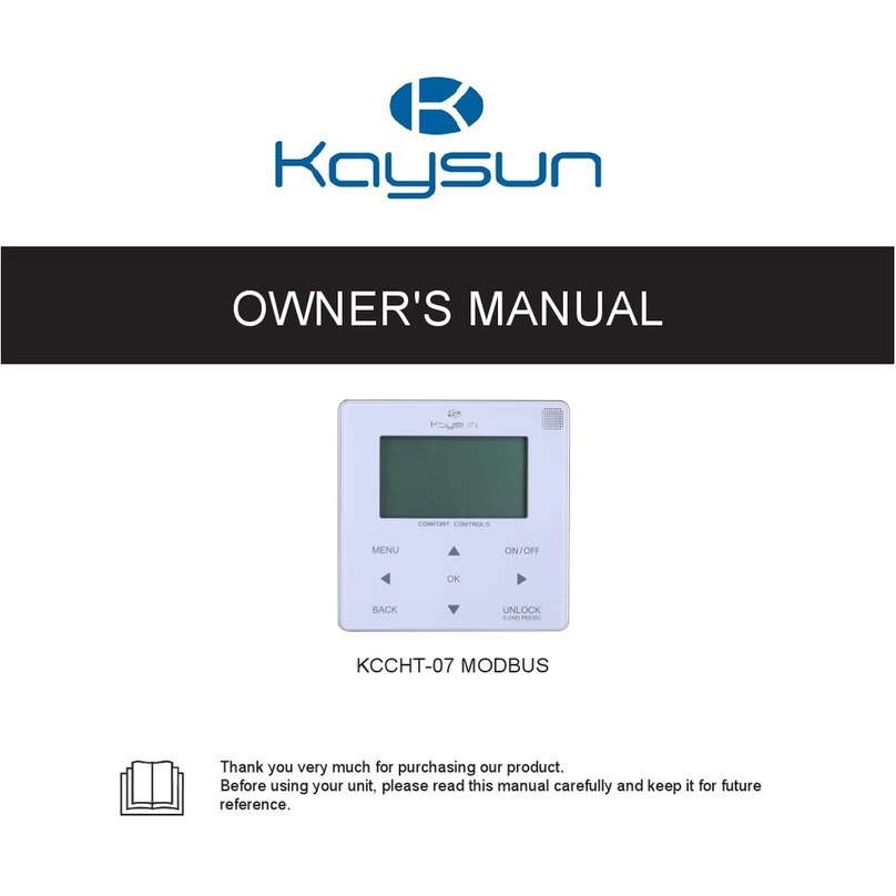 Frigicoll Kaysun KCCHT-07 owner's manual