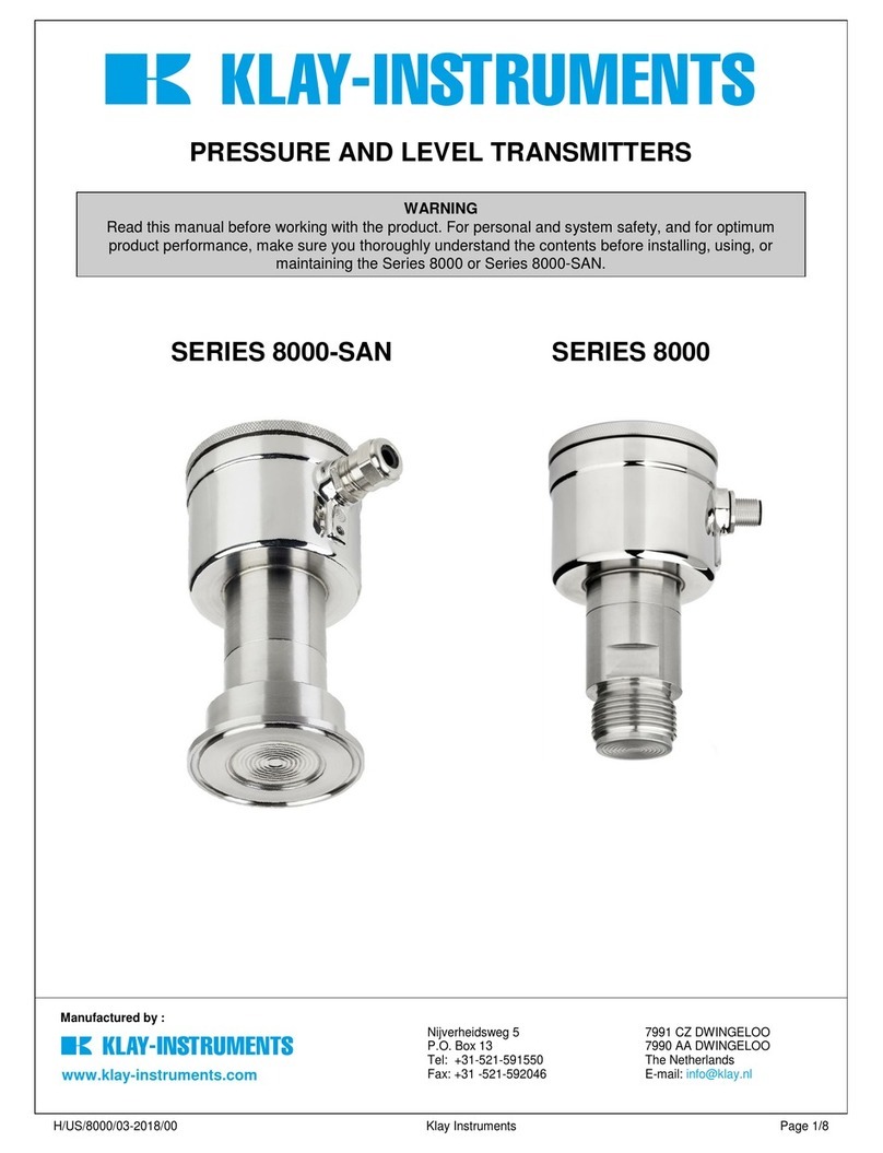 KLAY-INSTRUMENTS 8000-SAN Series User manual KLAY-INSTRUMENTS 8000-SAN Series User manual