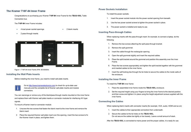 Kramer T18F-84 installation instructions