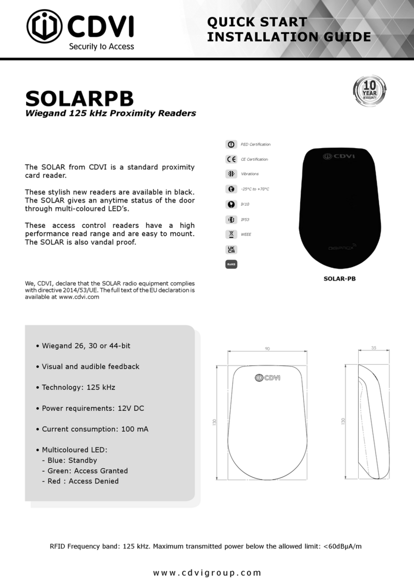 CDVI SOLARPB Instruction Manual
