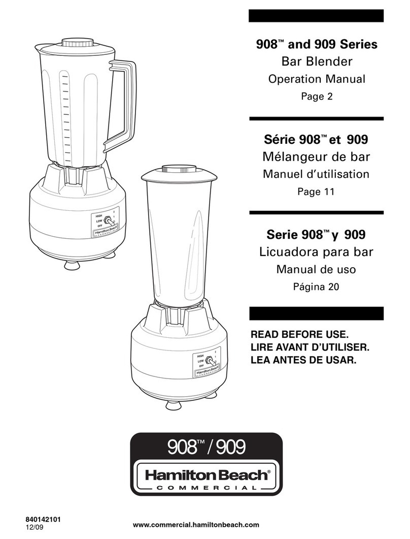 Hamilton Beach Commercial 909 Series Operation manual